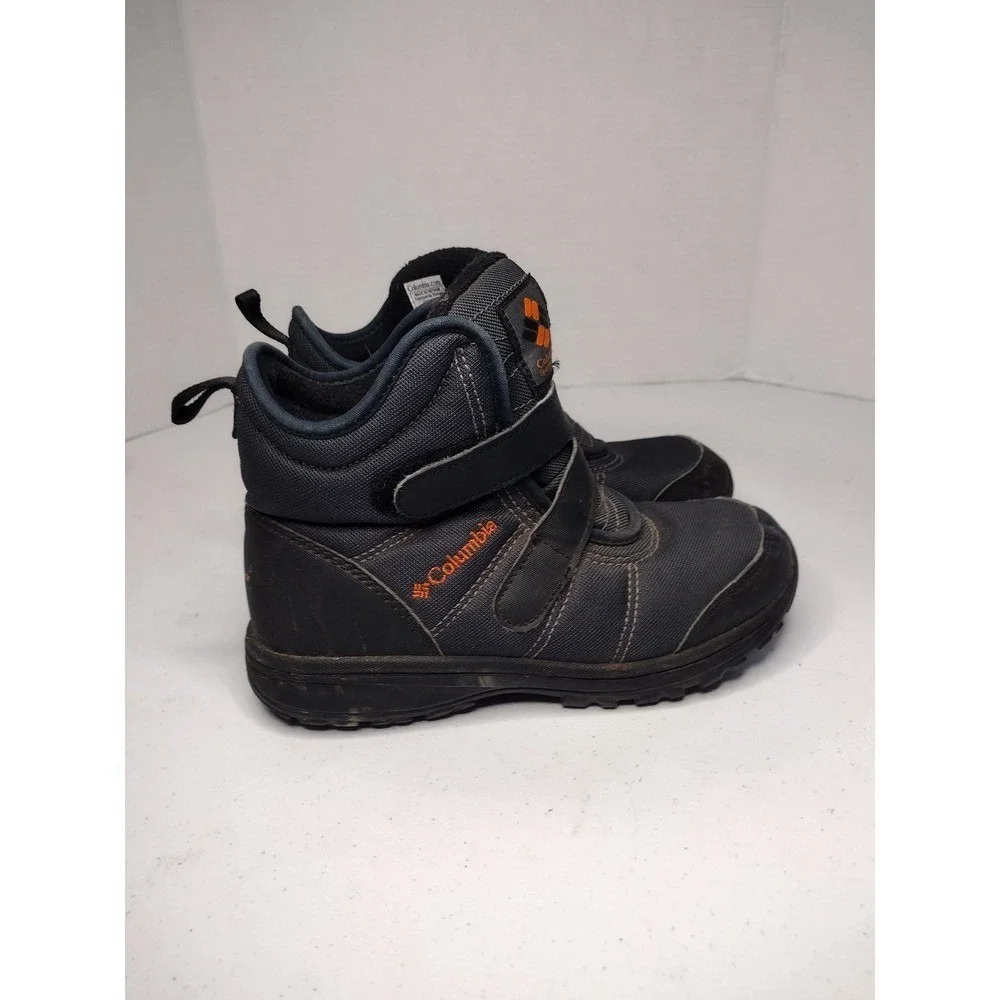 Columbia Kids Waterproof Omni-Heat Snow Boots Black Orange BY5951-053 Size 4